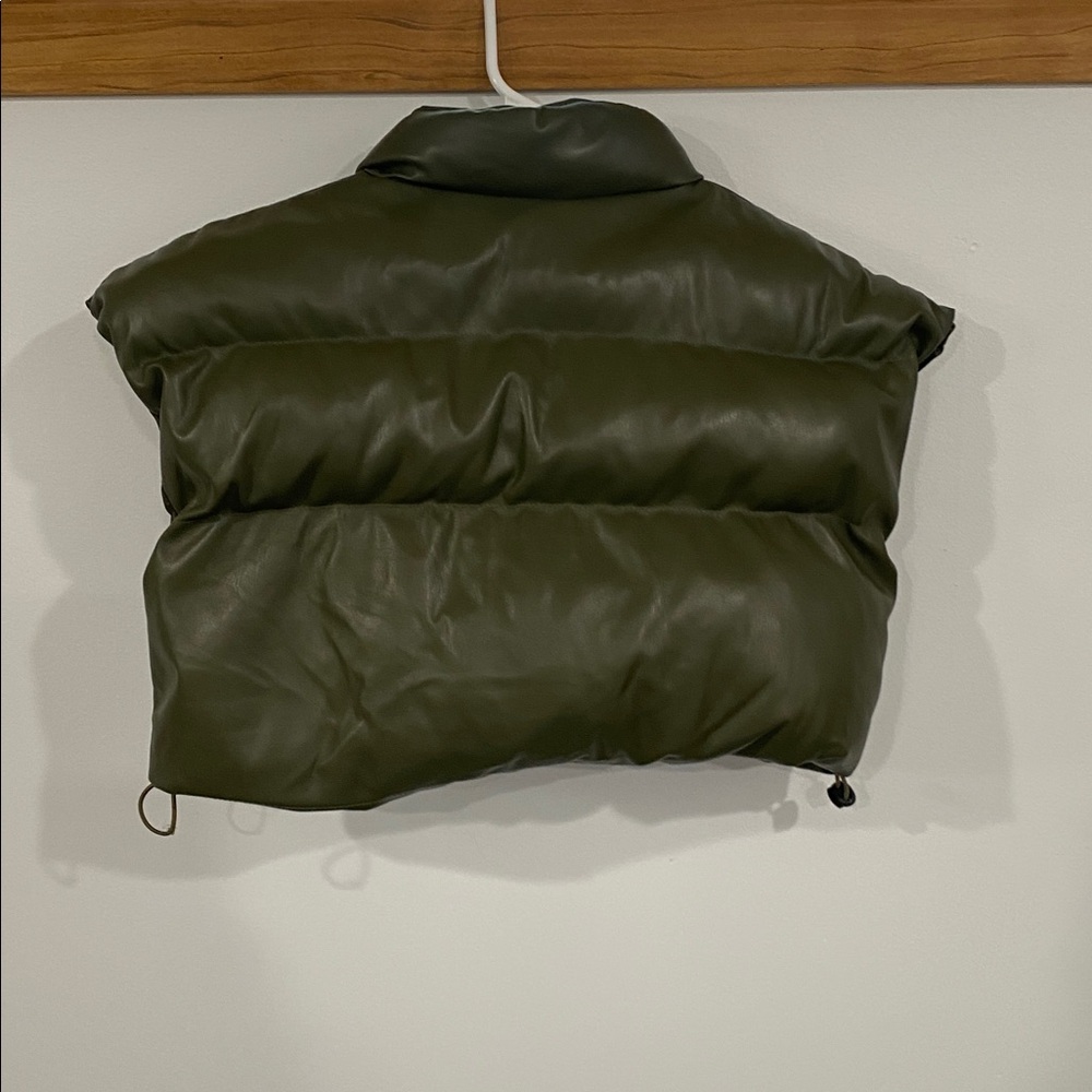 Olive Green Puffer Jacket - Picture 3 of 7